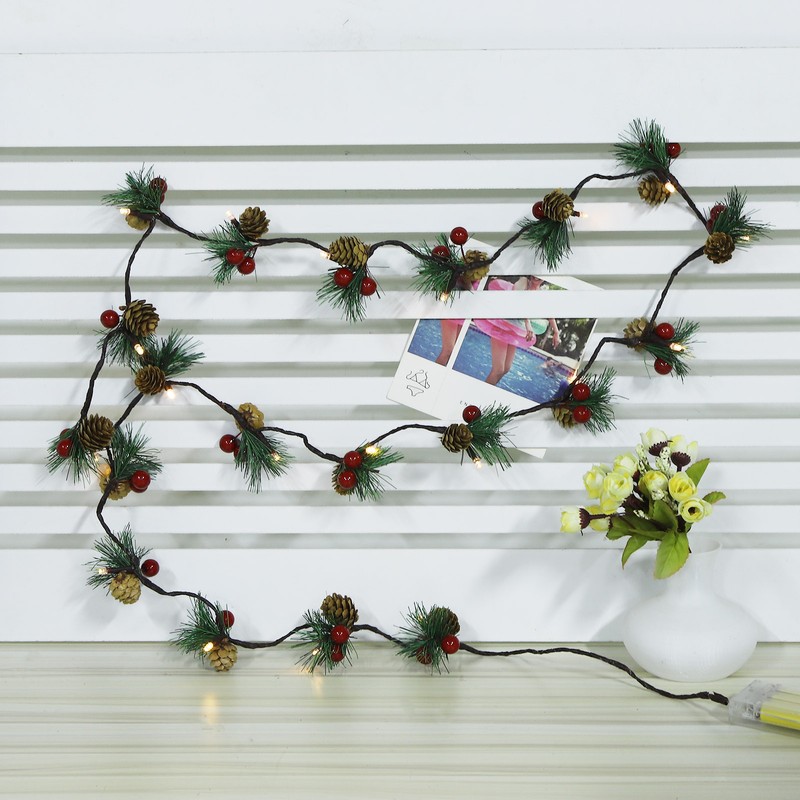 2m 20LED Christmas Pine Cones String Lights for Xmas Wreath