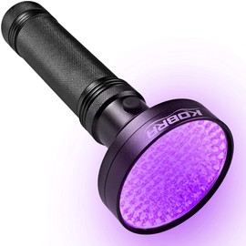 Kobra UV Black Light Flashlight 395nm - 100 LED Portable UV Light & Black Light for Pet Urine Detection - Home or Hotel Bed Bugs, Leaks & Counterfeit Money Inspection - 18W, (Black)