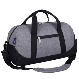 Wildkin Kids Overnighter Duffel Bag – Carry-On Size, Ideal for School & Sleepovers – Grey Tweed