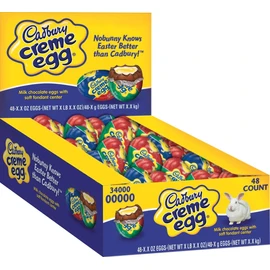 CADBURY CREME EGG Milk Chocolate Candy, Easter, 1.2 oz Eggs (48 Count)