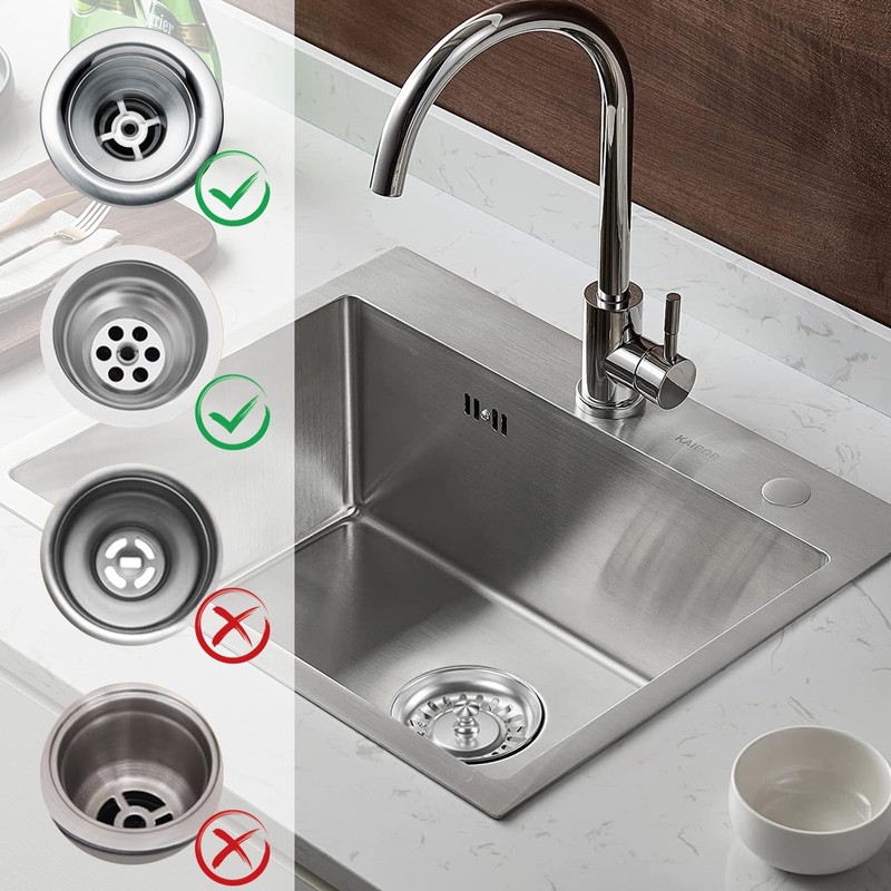 GGTTNRT 2 Pack Kitchen Sink Strainer, Sink Plug Replacement, Stainless