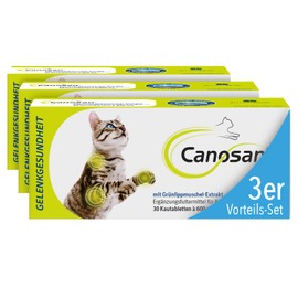 CANOSAN Chewable Tablets 3 x Pack of 30 Green-Lipped Mussel for Joint Health in Cats