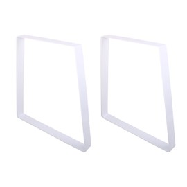 ECLV 2 x 18 Dining Bench Legs,Trapezoid Shaped Heavy Duty Steel Table Legs, Office Table Legs,Coffee Table Legs,Industrial Kitchen Table Legs,Country Style Table Legs,Set of 2,White