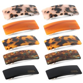 10 Pcs Hair Barrettes for Women Tortoise Shell Barrette Clips for Fine Thin Thick Hair Acetate Small French Hair Clips No Slip Trency Womens Girls Hair Accessories
