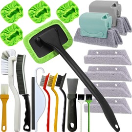 21Pcs Small Cleaning Brush for Car Glass & Gap Crevice Cleaning - Window/Door Tracks, Bathroom Sink, Mirrors, Window Sills, Sliding Doors, Shower Door Tracks