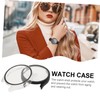 WOONEKY 3pcs Full Coverage Watch Cases Tempered Screen Protectors for