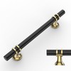Amerdeco 10 Pack Matte Black and Gold Cabinet Pulls 5