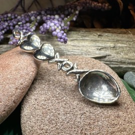 Unbranded NEW SOLID STERLING SILVER Hugs & Kisses Love Spoon Brooch, Welsh Pin Wales 925