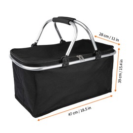 KBIBCK Shopping Basket, Cool Bag, 30 L Cooling Basket, Foldable, Large Picnic Basket, Lightweight Foldable & Compact, with Handle, Lunch Bag, Thermal Bag for Office, Camping, Picnic, Travel, Shopping