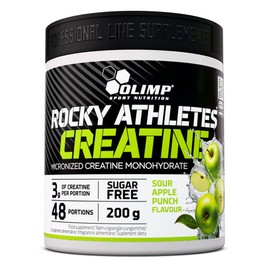 Olimp Rocky Athletes® Creatine - 200 g, Sour Apple Punch - Creatine Monohydrate Powder - Booster Pre Workout
