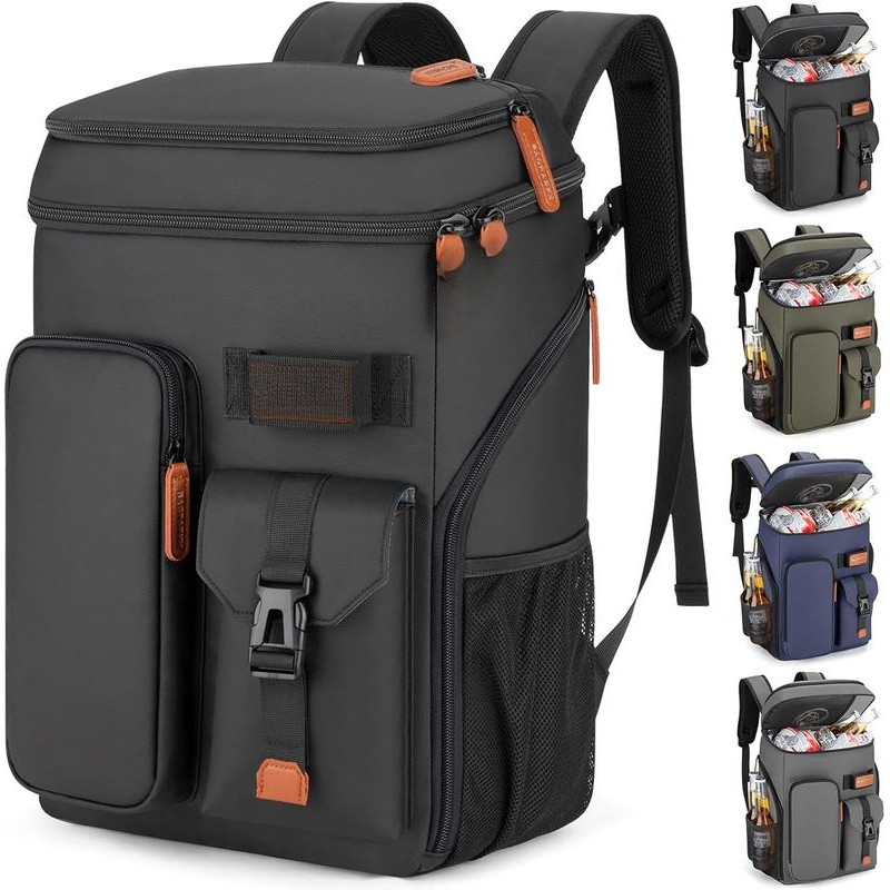 Insulated Cooler Backpack,33 Cans Multifunctional Double Deck Leakproof Cooler Bag