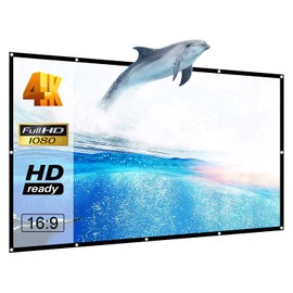 LNGOOR Projector Screen Wrinkle-Free (With Installation Tools) Size 16:9 Portable Home Theater Screen Projection Meeting Classroom Outdoor Indoor Movie Screen (84 inch)