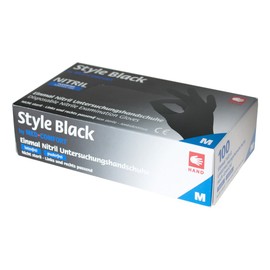 Nitrile Gloves, Black, Size L, Powder-Free, Style Black by Med-Comfort