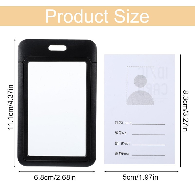 HJZHII 2PCS ID Badge Holder, Sliding Card Protector Pouch Double-Sided