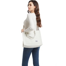 Tibroni Cord Tasche Damen Groß The Tote Bag Aesthetic Crossbody Bag mit Reißverschluss Umhänge Tasche Cord Bags for Women Shopper Damen Taschen für Uni Tasche School (16 * 4.7 * 12in)