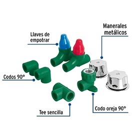 Foset Termoflow CV-KIT, KIT PPR para instalación regadera con manerales