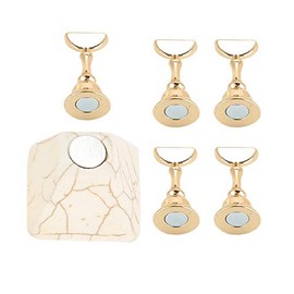 Punta Magnética Para Uñas Con Base De Soporte Para Práctica De Uñas - Base Para Imanes De Aleación / Base De Mármol Para Exhibición De Uñas 5 + 1 Piezas (Beige)