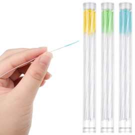 Maitys 180 Pcs Earrings Hole Cleaner, Rose Fragrance Odor Removal Ear Care Kit, Piercing Floss Disposable Piercing Aftercare Piercing Cleaning Line, Ear Piercing Cleaning Tool (Yellow, Green, Blue)