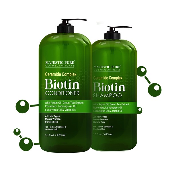 Majestic Pure Ceramide Complex Biotin Shampoo and Conditioner Set