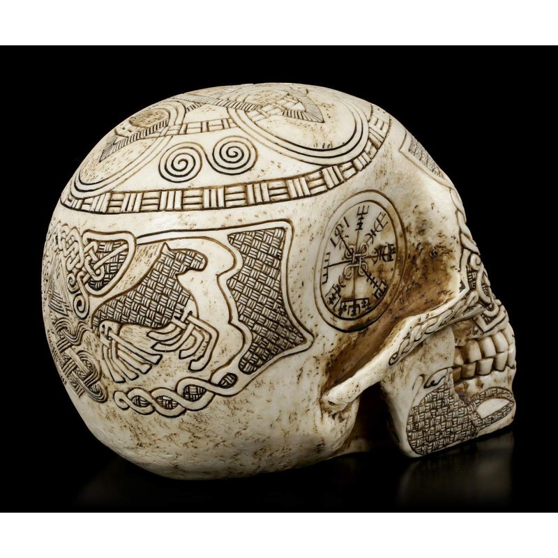 Figuren Shop GmbH Gothic Skull Germanic Fantasy Skull Head Sculpture
