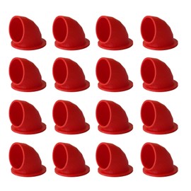 PIAOLGYI 16 Pcs 1.5 Inches Quail Feeder Ports,DIY Automatic Poultry Feeder,No Waste DIY Feed Ports (Red)