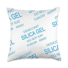 Silica Gel Desiccant Pack Light Blue Packet Funny Novelty Throw Pillow
