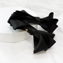 (3 types) Burnaby silk layered ribbon banana pin beige 13cm / (3종) 버나비 실크 레이어드 리본 바나나핀 베이지  13cm