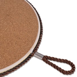 20 cm Ceramic Trivet with Cork Base and Cord for Hot Pots and Pans in Various Designs | Round Decorative Kitchen Utensil Gift Idea Spoon Rest Hanger High Gloss