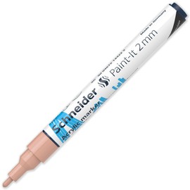 Schneider Paint-It 310 Acrylic Marker Set Bullet Tip 2mm Bullet Tip High Coverage Apricot, Pastel Pink, Pastel Purple, Pastel Blue & Pastel Green Ink, Gift Box with 5 Pens