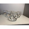 Unmarked Bumbu Rum Cocktail Glasses Gold Crossbones Lowball Rocks glasses