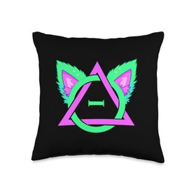 Quadrobics Therian ears and paws Therianthropy Quads Throw Pillow