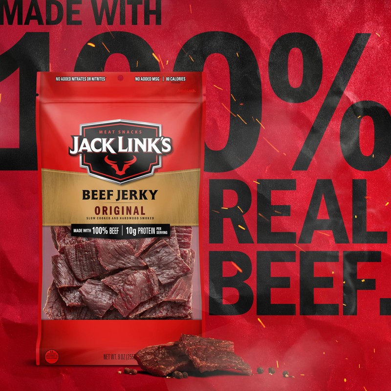 Jack Link's Beef Jerky, Original, Large Jerky Bags - Flavorful