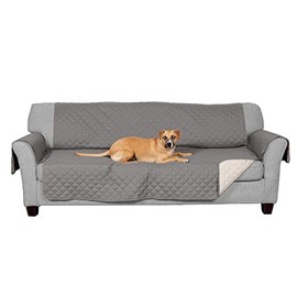 Furhaven Furniture Cover for Dogs and Cats - Water-Resistant Reversible Two-Tone Living Room Furniture Protector, Washable, Gray and Mist, Large Sofa