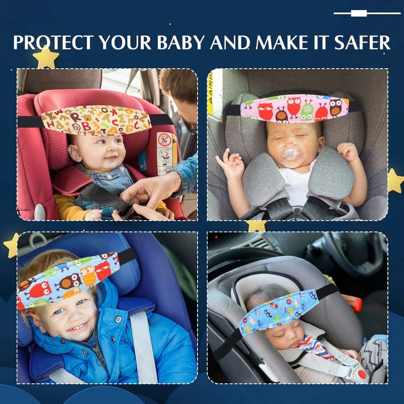 4 Pieces Baby Car Seat Head Support, Stroller Neck Relief