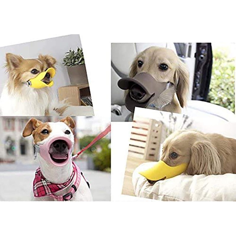 Dog Muzzles Anti Bite Silicone Duck-Bill Duck Mouth Shape Dog