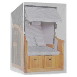 LEKEFETO Strandkorb Schutzhülle, Strandkorbhülle, Schutzhülle für Strandkorb, Strandkorb Abdeckung, Wasserdicht & Staubdicht & UV-Schutz & Reißfestigkeit - 125 x 90 x 165/135 cm, Transparent
