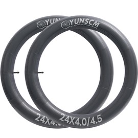 YUNSCM 2-PCS 24" Fat E-Bike Tubes 24x4.0/4.5 AV32MM Schrader Valve 98/112-507 Inner Tubes Compatible with 24 x 4.0 24x4 24x4.5 Electric Bike Bicycle Tire Tubes(G-272)