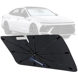 Windshield Sun Shade Umbrella for Hyundai Sonata 2015-2025, Foldable Car Sunshade for Front Windows with 360° Rotating Shaft, Custom fit Sonata Sun Visor Shield for UV Blocking and Heat Insulation