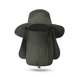 FIGHTAGON Safari Hat, Men's, UV Protection, UPF50+, Wide Brim Hat, Ultra Lightweight, Mesh, Shade Hat, Sun Protection, Sun Protection, Sun Protection, Quick Drying, 3-Way Folding, Fishing, Climbing