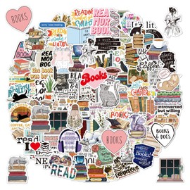 Volumoon Bookish Stickers, Pack of 100 Book Stickers, Aesthetic Stickers, Reading Stickers, Vinyl Stickers for Scrapbooking, Laptops, Water Bottles, Computers, Fridges, Luggage