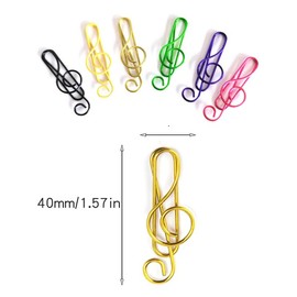 120 Pcs Music Paper Clips 6 Colors,Music Bookmark Metal Paper Clips Musical Notes Clips for Desk Bookmark Office School Stationery Supplies