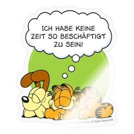 Spreadshirt Garfield Mit Odie Keine Zeit Chill Sticker, 10 x 10 cm, Transparent Gloss