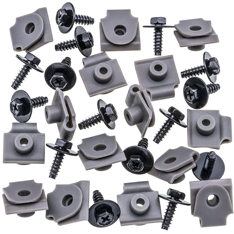Rexka 15 Sets Fender Liner Bumper Cover Splash Shield Screw