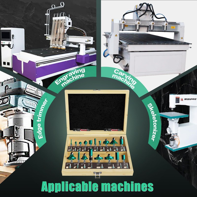 CSOOM 100PCS Router Bits Set - 1/4" Shank, Professional Wood