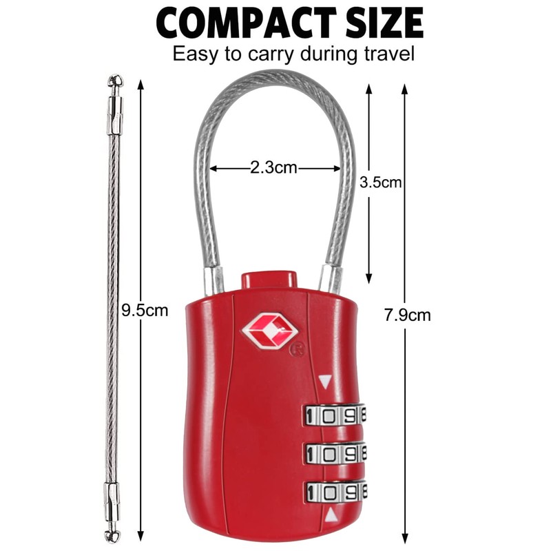 TSA Approved Luggage Combination Locks,T Tersely 2 Pack Travel Suitcase