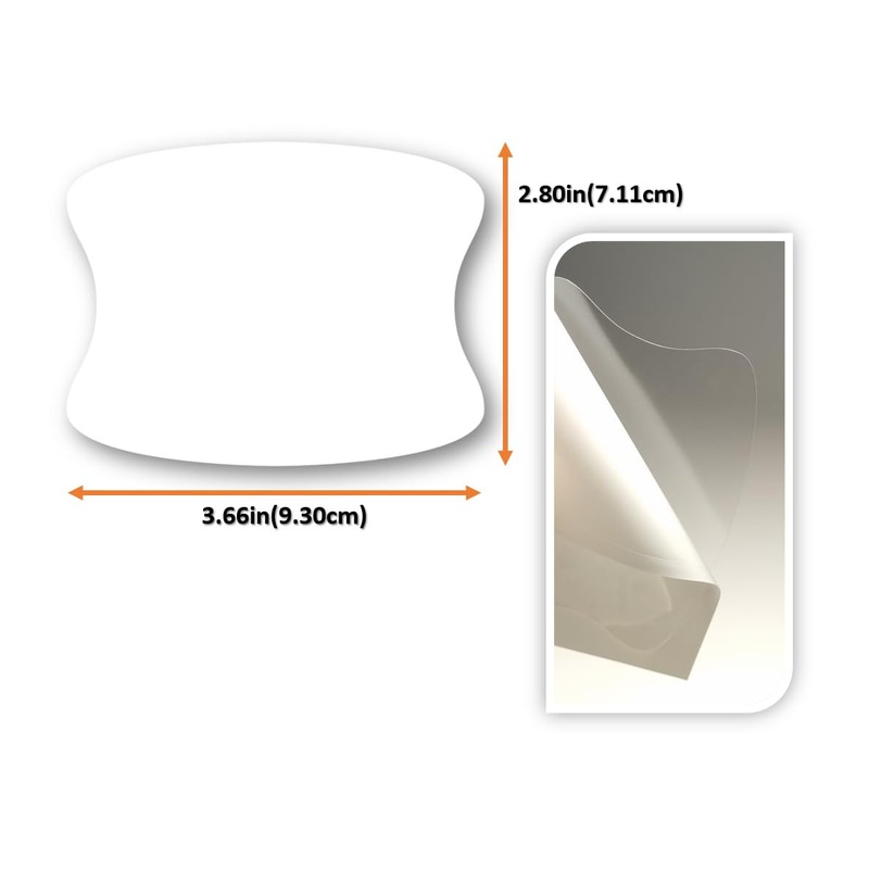 3M-5pcs Car Door Handle Cup Protector/Sticker/Guard, 3M-PPF(Paint Protection Film), Clear(Transparent),