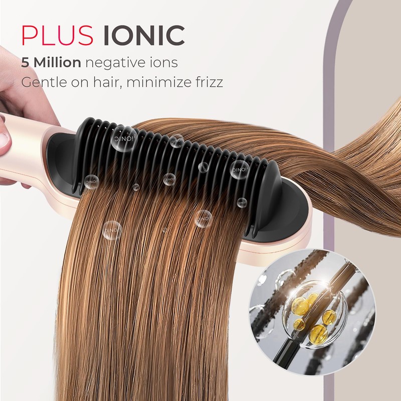 TYMO Ring Plus Ionic Hair Straightener Brush - Straightening Comb