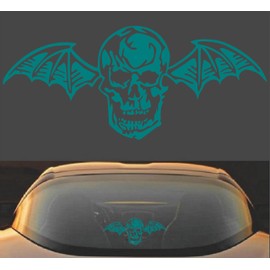 Avenged Sevenfold A7X Death Bat Metal Band Vinyl Decal Sticker (15" x 6.5", Teal)