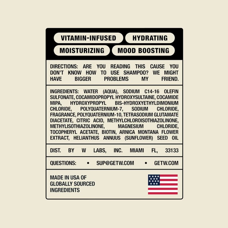 W by Jake Paul Hydrating 2 in 1 Shampoo &