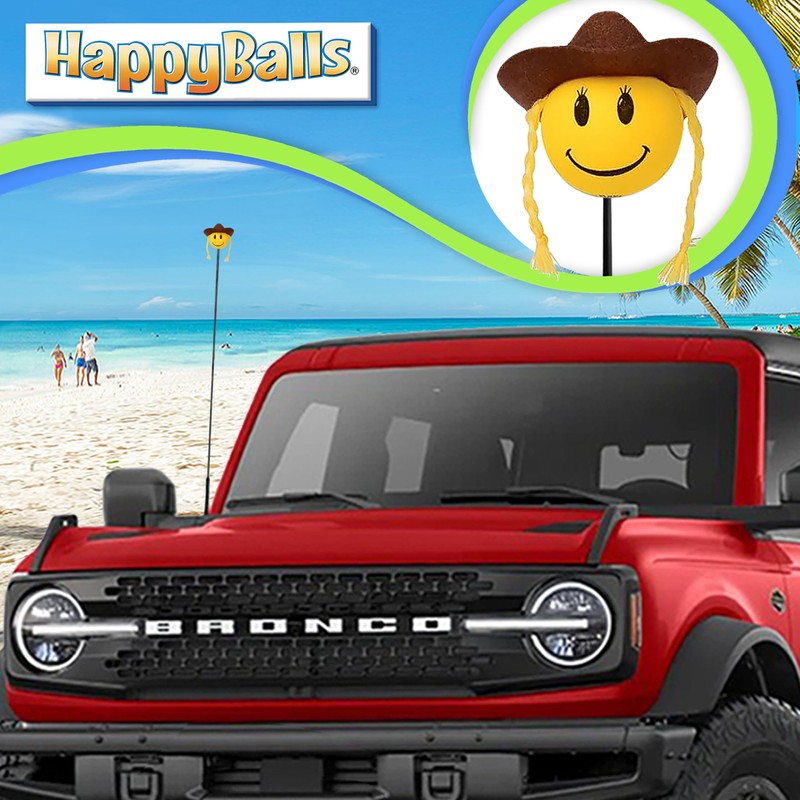 HappyBalls Happy Cowgirl Cowgirl Hat with Braids Car, Truck, SUV